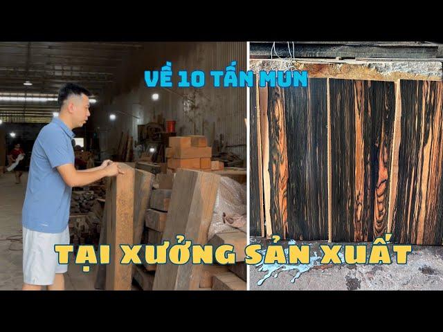 Về Hơn 10 Tấn Gỗ Mun Hoa Lào Để Phục Vụ Khách Hàng Yêu Thích Sản Phẩm Bàn Ghế Bên - Đồ Gỗ Quân Nga