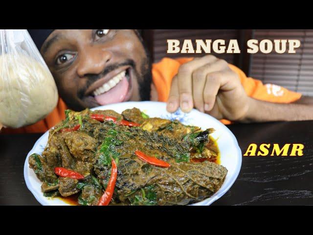 Mukbang Nigeria Banga Soup,Oxtail,Chaki & Fufu/African food Asmr PalmNut Soup/Black in Japan