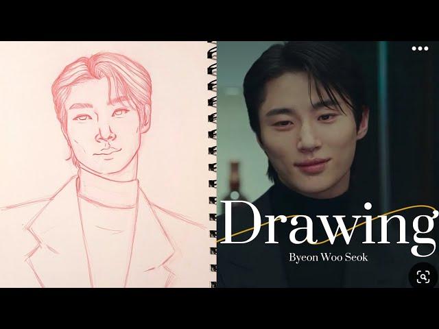 Drawing Byeon Woo Seok Process Pics