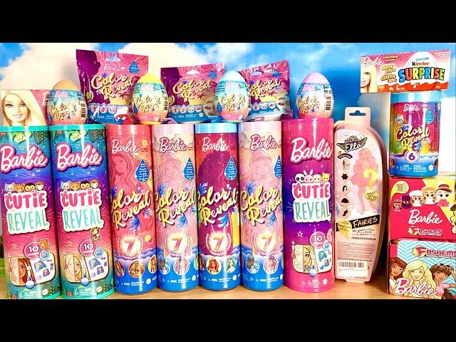 ASMR Barbie CUTIE COLOR REVEAL DOLLS Unboxing Toys OVER 100 SURPRISES ‼️