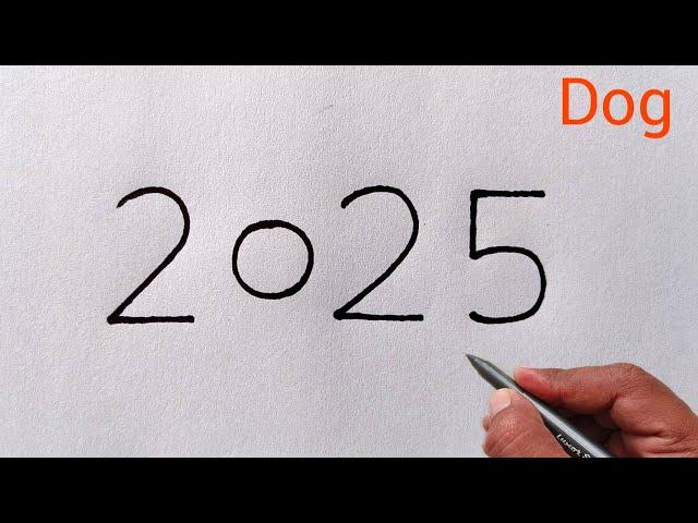 How to draw dog from number 2025 |dog drawing | Dog drawing tutorial | dog drawing video