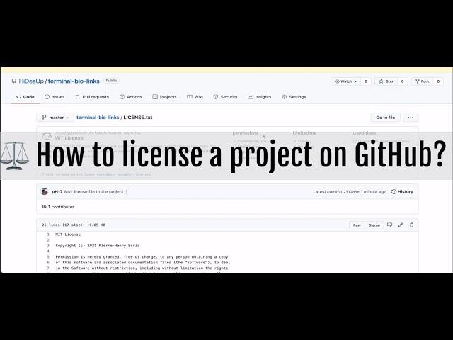 ️ How to license a project on GitHub?