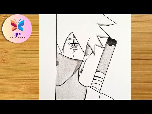 How to Draw Anime Ninja (kakashi) pencil Sketch || Easy Anime Drawing for beginners || Anime Sketch