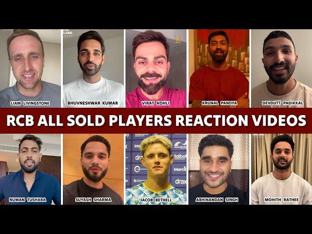 RCB All Sold Players Reaction Videos | Bhuvneshwar Kumar, Jacob Bethell, Livingstone | RCB Team 2025