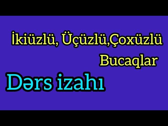 Dərs izahı- İkiüzlü, Üçüzlü, Çoxüzlü bucaqlar Çoxüzlü | Khayala Gasimova