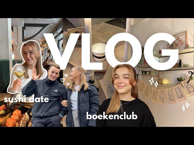 VLOG: boekenclub avond, filmen, sushi date en meer!  (weekend in mijn leven)