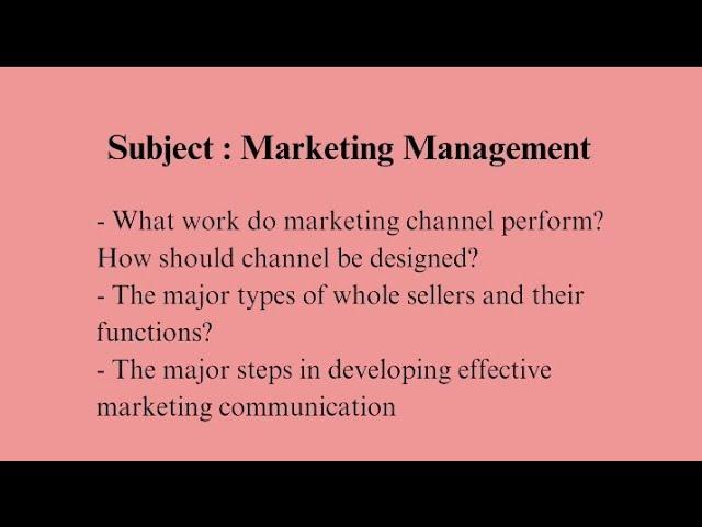 Marketing Management Module 4 | Notes for all College students