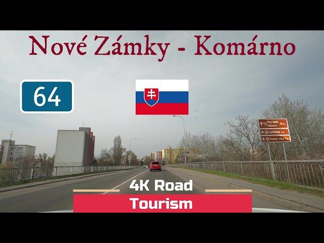 Driving Slovakia: I-64 Nové Zámky - Komárno/Komárom - 4k scenic drive through South Slovakia