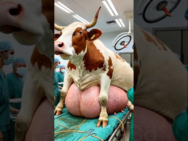 Compassionate doctor rescues pregnant cow from muddy field#humanity #cow #animals