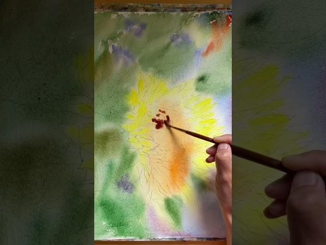 Dance to the beat while I paint a sunflower #entertainment  #watercolor #art #housemusic  #dance