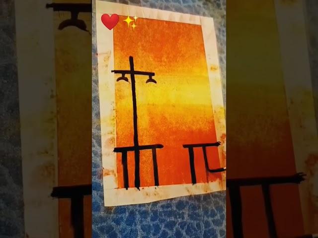 Oil pastel drawing#blending easily using cotton #easy  #viralshorts #oilpainting