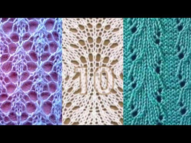 10 схем узоров для вязания спицами. 10 patterns for knitting.