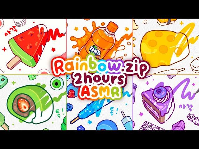 ASMR Rainbow Food Collection 2 hours and 30 minutes•iPad Talk Square Healing Video•rainbow asmr