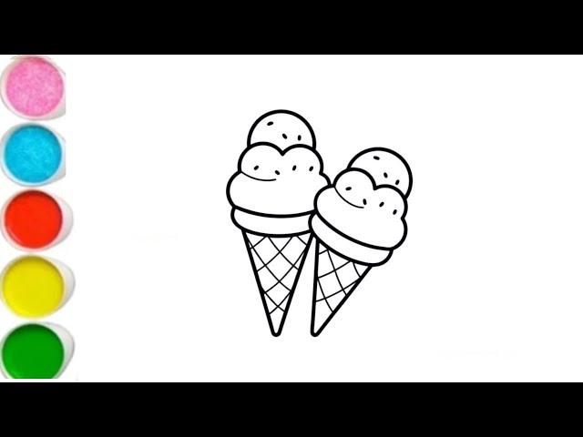 Ice cream Drawing, Painting & Coloring For Kids and Toddlers_ Child Art