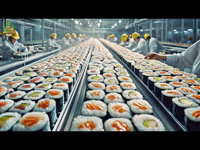 How Millions of Sushi Rolls Are Made in a Factory | Sushi Rolls Factory Process