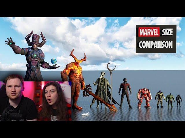 Размеры персонажей Марвел (сравнение) MARVEL Size Comparison | 3d Animation Comparison | РЕАКЦИЯ