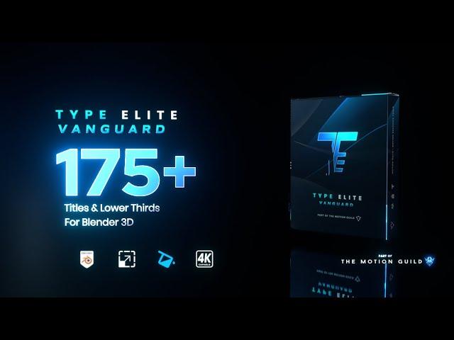 Type Elite Vanguard - Animated titles for Blender Motion Graphics