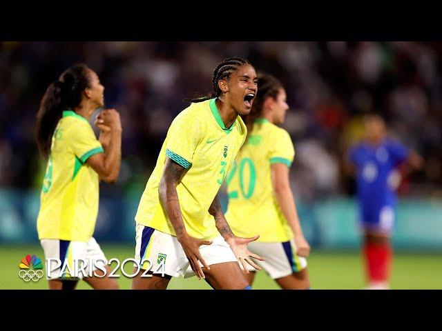 Brazil stuns host France in women's soccer quarterfinal win | Paris Olympics | NBC Sports