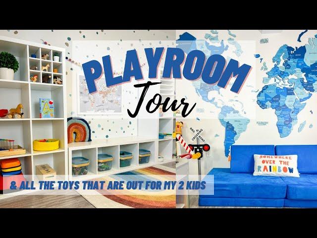 Tour of our Kids Playroom | Showing this month’s Toy Rotation & decor