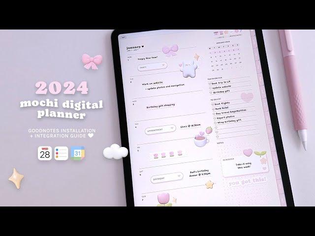 2024 mochi digital planner ‍️ | installation guide + apple/google integration | goodnotes 5 and 6