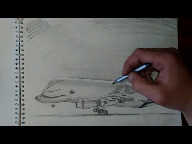 How to Draw an Airbus Beluga XL Step By Step / How to draw a plane / Airbus Beluga XL Speed Drawing