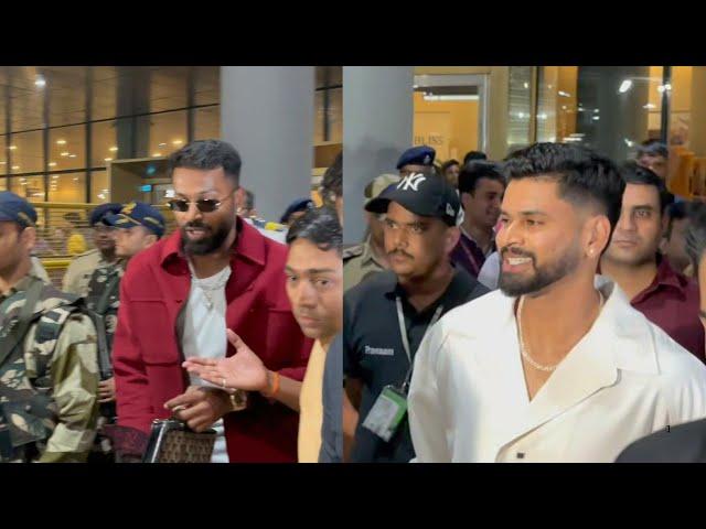 Hardik Pandya,  Shreyas Iyer gets GRAND WELOCOME at Mumbai Airport #ChampionsTrophy2025