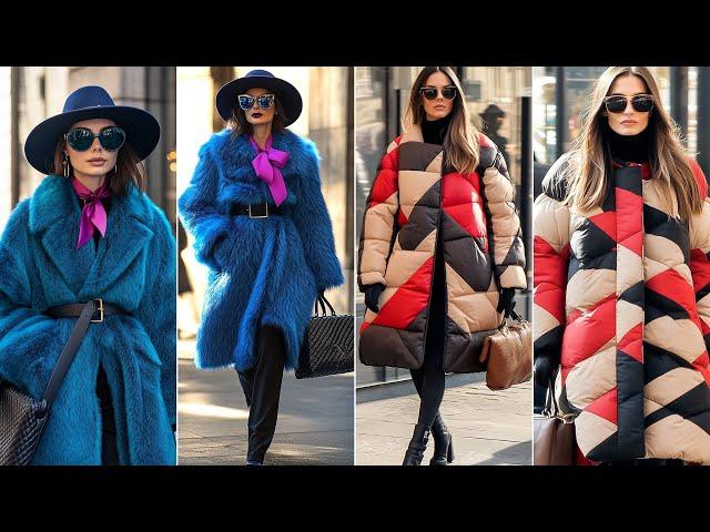 Winter Street Fashion from Milan, December 2024. Stunning street style trends worn by Italians