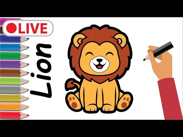 LIVE - how to draw animal draw lion draw anaconda draw cobra draw iguana drawing animals