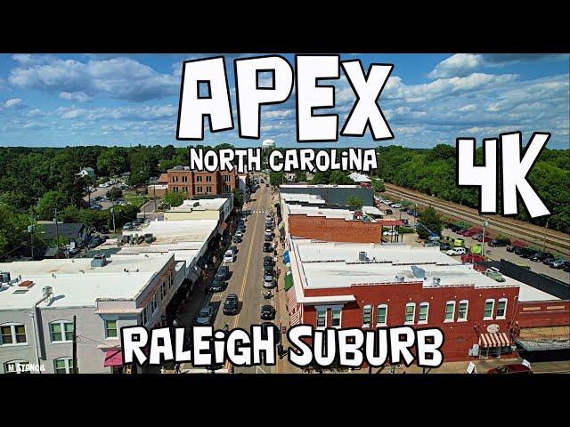 Apex NC 4K /Raleigh Suburb /14th Largest City in NC  (DJI Mavic Air 2S Drone Footage) Good Living!