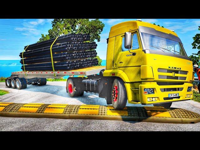 Trucks and Cars vs SpeedBumps | BeamNG.drive