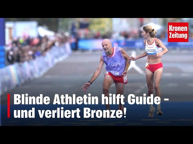 Blinde Athletin hilft Guide – und verliert Bronze! | krone.tv NEWS