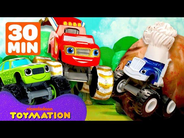 30 MINUTES of Blaze and the Monster Machines TOYS Best Races & Rescues!  | Toymation