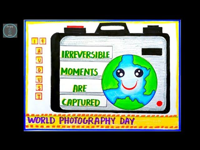 World Photography Day Poster Drawing || Photography Day Drawing Ideas  || How to Draw Camera