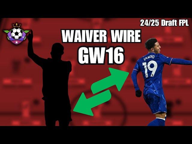 GW16 Best Waiver Picks for Draft FPL