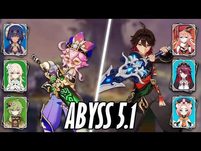 Beating The Abyss With 4 Stars - NO Xiangling Xingqiu Fischl Sucrose Kuki Bennett