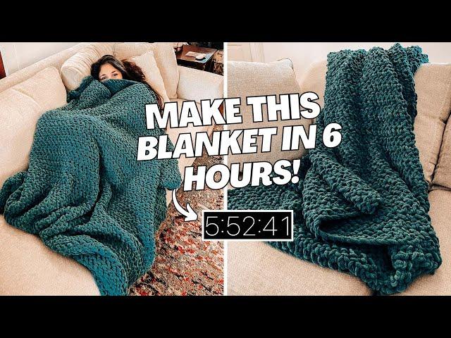 Crochet a Blanket in 6 HOURS! Beginner friendly pattern | CJ Design Blog