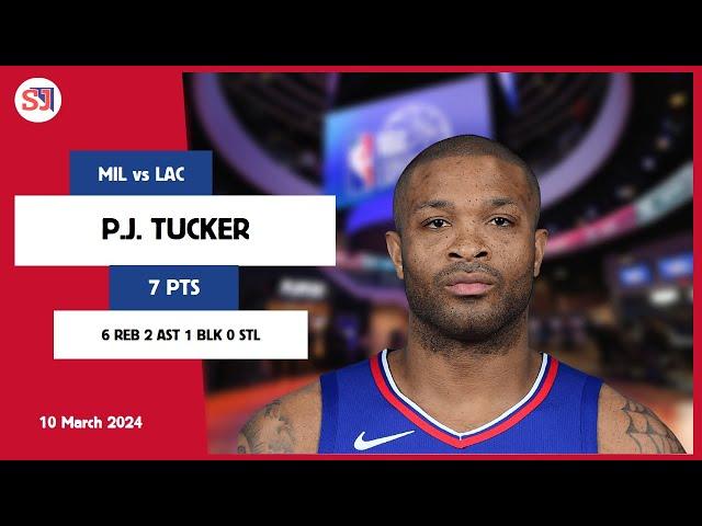 P.J. TUCKER 7 PTS, 6 REB, 2 AST, 1 BLK, 0 STL vs MIL | 2023-2024 LAC | Player Full Highlights