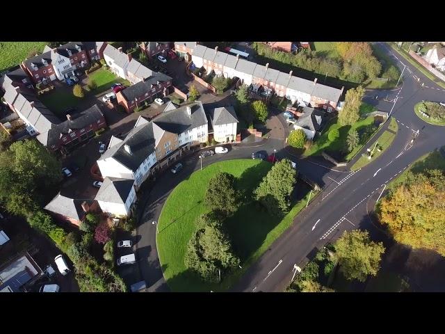 Drone view of Cullompton and Heyridge Meadow Devon