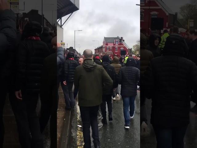 Roma and Liverpool fans fighting violence outside Anfield ahead of Champions League game