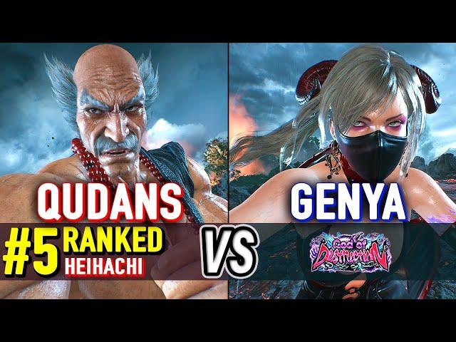 T8  QUDANS (#5 Ranked Heihachi) vs GENYA (Zafina)  Tekken 8 High Level Gameplay