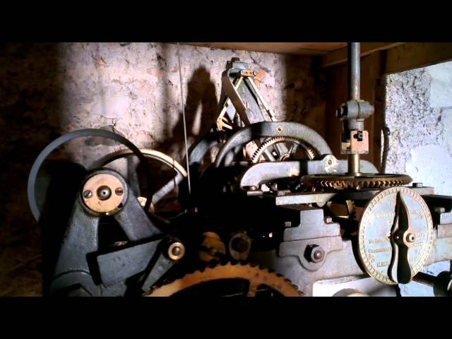 All Saints' Church Wickhambrook - Clock mechanism striking 12 o'clock