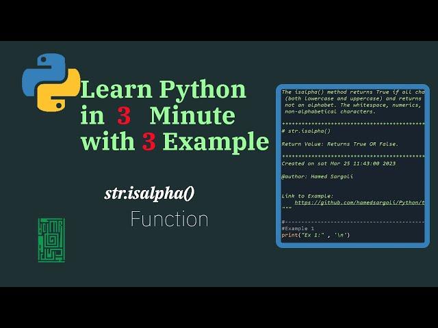 آموزش توابع استرینگ در پایتون  -  Learn the "isalpha" string python method  in 3 minutes