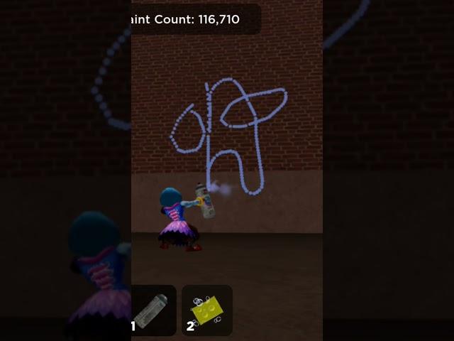 Roblox drawing among us in spray paint #shorts #gaming #roblox #amongus #youtubeshorts