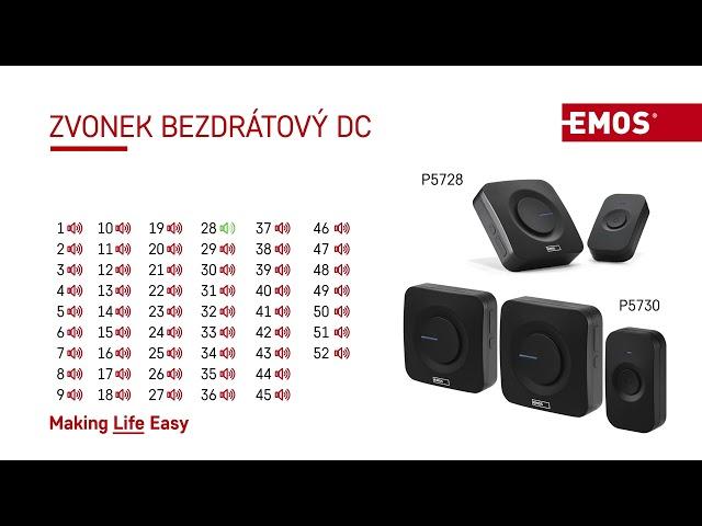 Zvonek bezdrátový DC P5728, P5730 | EMOS