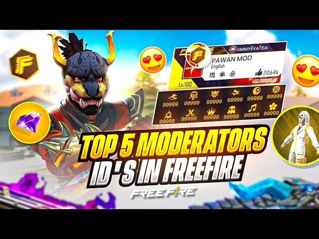 Top 5 ₹10,00,000 MODERATOR ID Collection in Free Fire  - Garena Free Fire