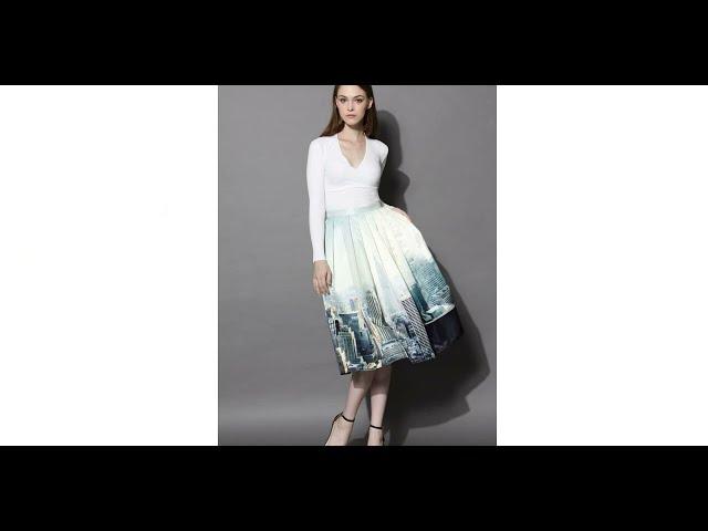 NewYorkSkirt - NEW YORK SKYLINE PRINTED MIDI SKIRT #skirt #shopping