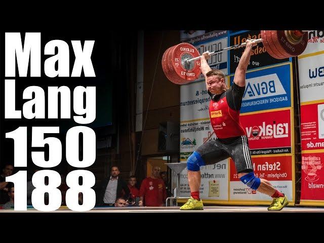 Max Lang (81.8kg) 150kg Snatch 188kg Clean and Jerk - Weightlifting Bundesliga 2019-02-16