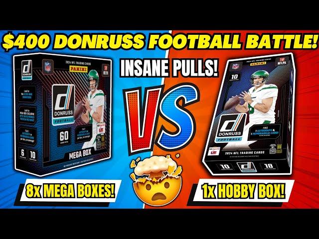 *1 HOBBY BOX vs 8 MEGA BOXES OF 2024 DONRUSS FOOTBALL! (INSANE PULLS!)