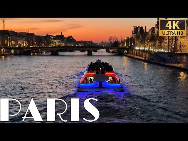 [Paris France 4K 60FPS HDR Walking Tour] Paris Sunset Walk 24/March/2025