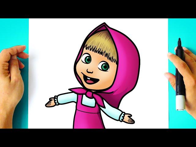 How to DRAW MASHA - Masha and the Bear - step by step